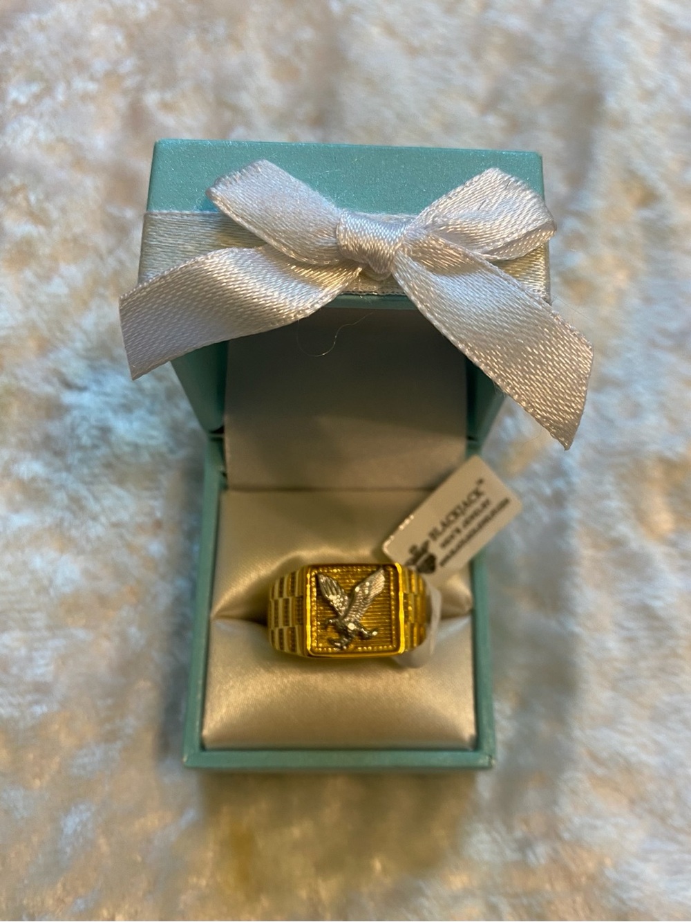 🍀NWT! Eagle Gold Signet Ring Blackjack